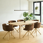 Modern Low Back Fabric Swivel Dining Chairs Set of 2