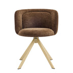 Modern Low Back Fabric Swivel Dining Chairs Set of 2