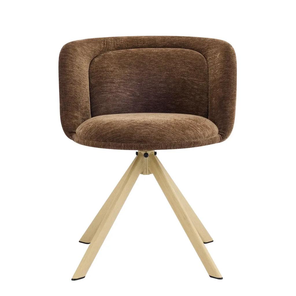 Modern Low Back Fabric Swivel Dining Chairs Set of 2
