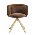 Modern Low Back Fabric Swivel Dining Chairs Set of 2