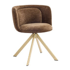 Modern Low Back Fabric Swivel Dining Chairs Set of 2