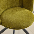 Modern Low Back Fabric Swivel Dining Chairs Set of 2