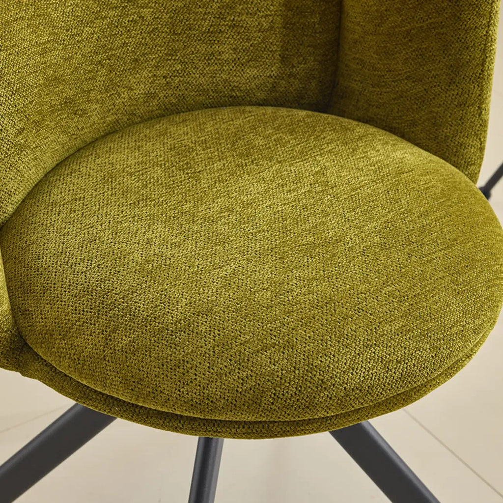 Modern Low Back Fabric Swivel Dining Chairs Set of 2