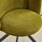 Modern Low Back Fabric Swivel Dining Chairs Set of 2