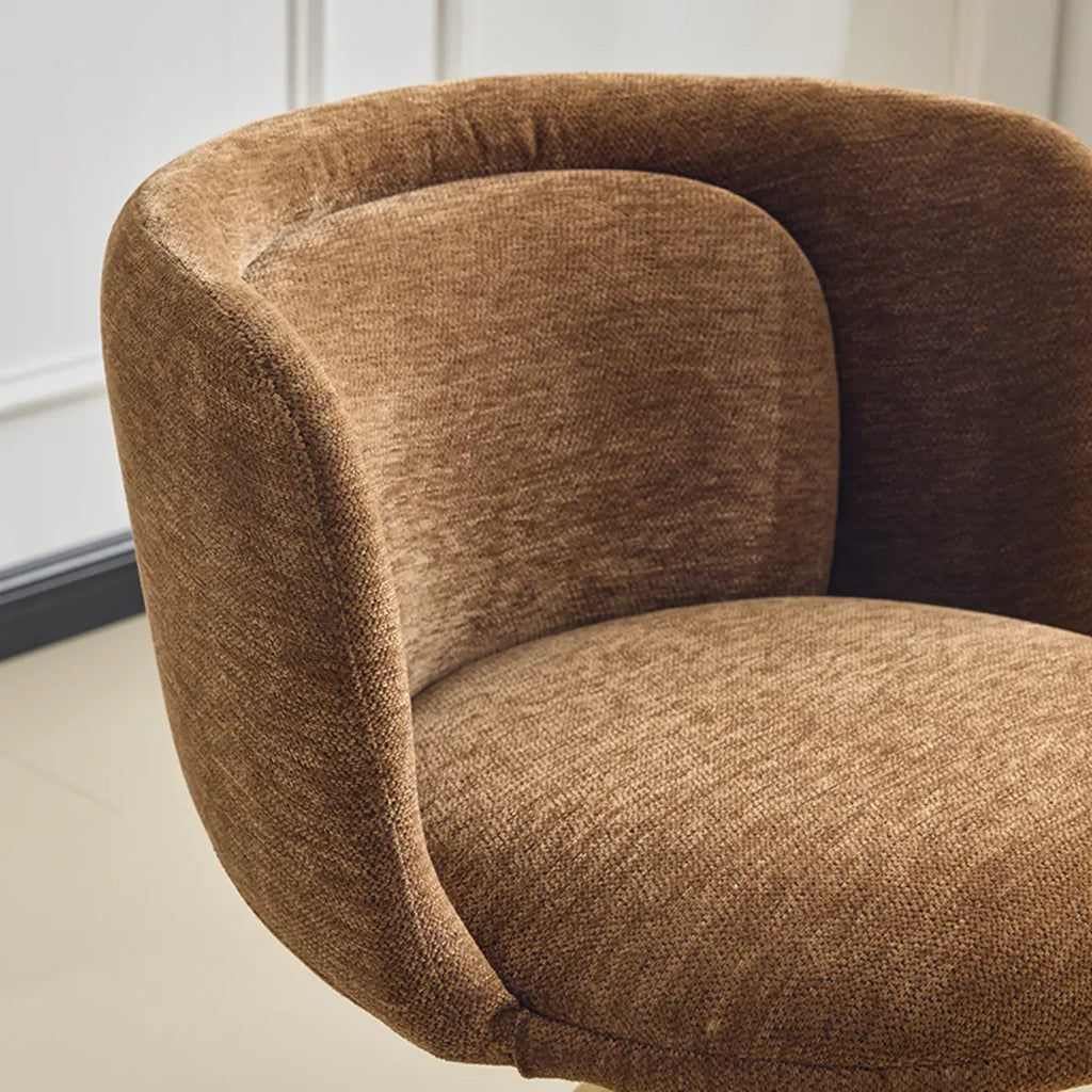 Modern Low Back Fabric Swivel Dining Chairs Set of 2