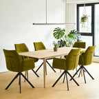 Swivel Modern Fabric High Back Upholstered Dining Chair