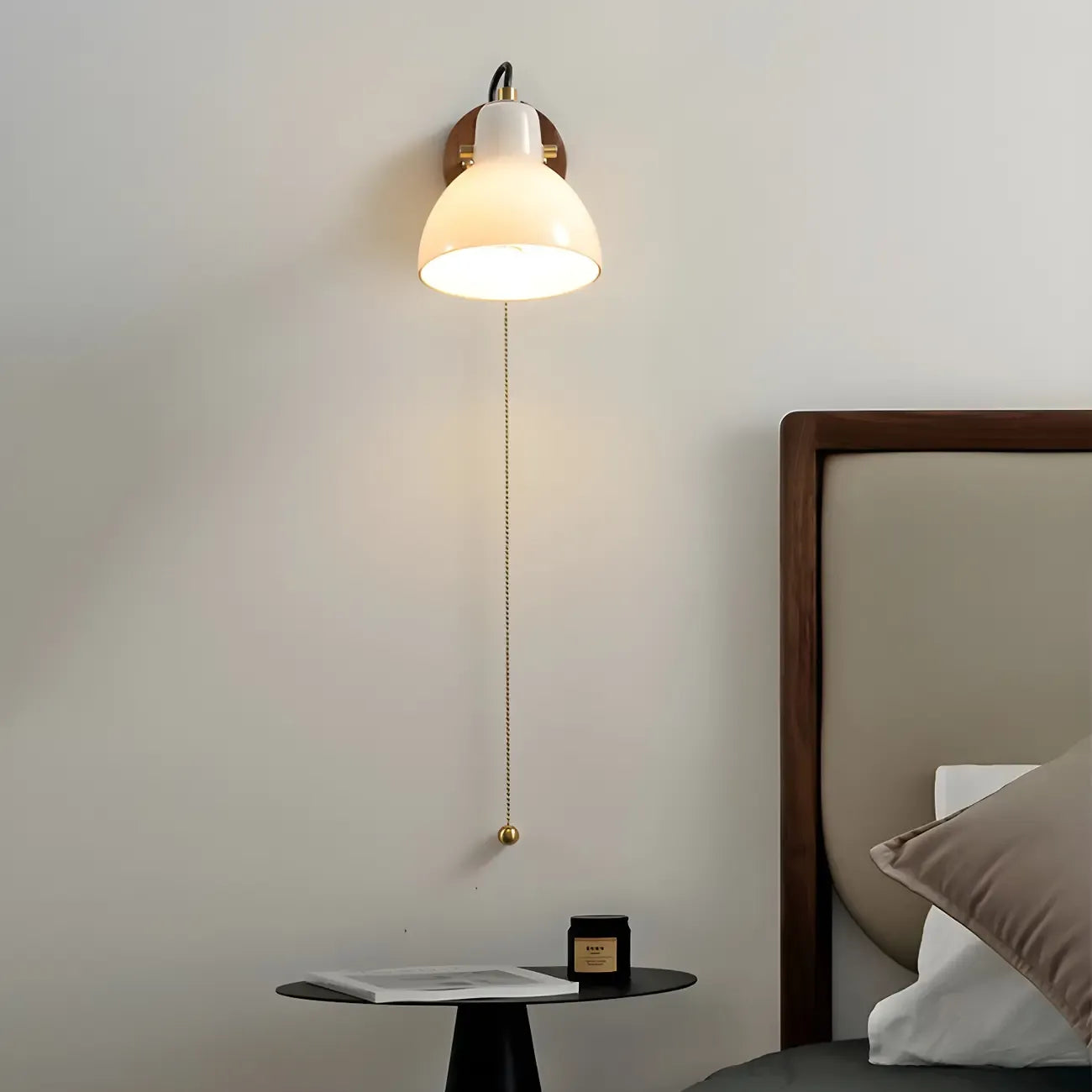 5 to 9 Inch Wall Sconce with Pull Chain for Bedroom Decor
