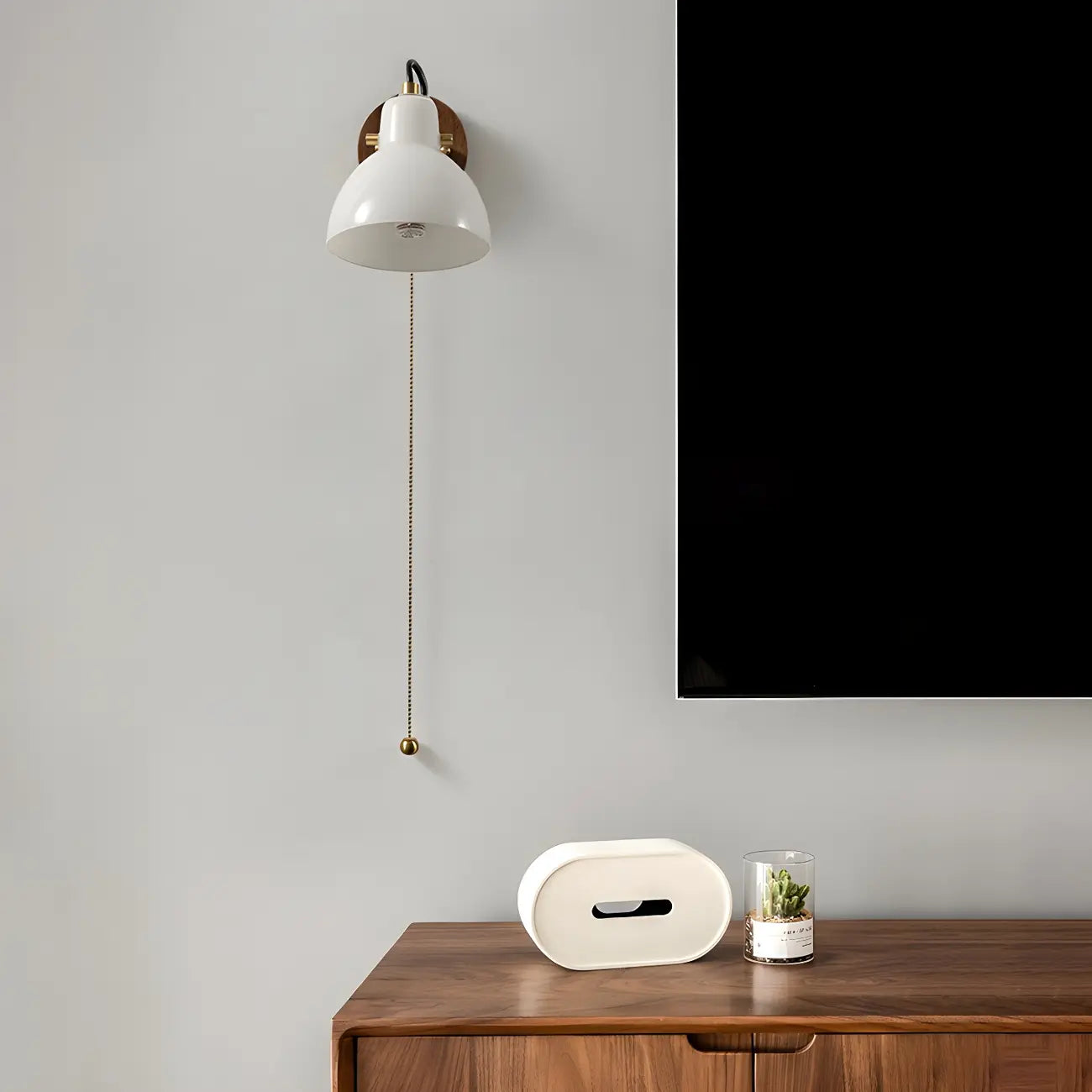 5 to 9 Inch Wall Sconce with Pull Chain for Bedroom Decor