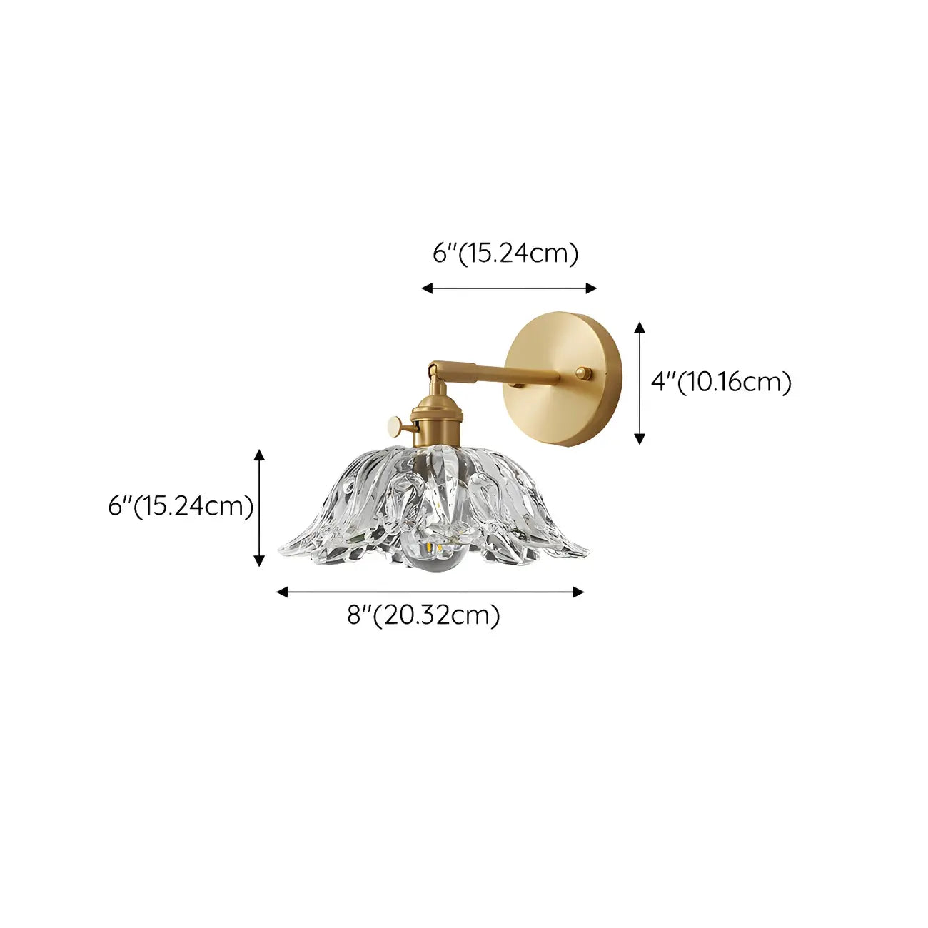Vintage Adjustable Crystal LED Wall Sconce with Brass Finish
