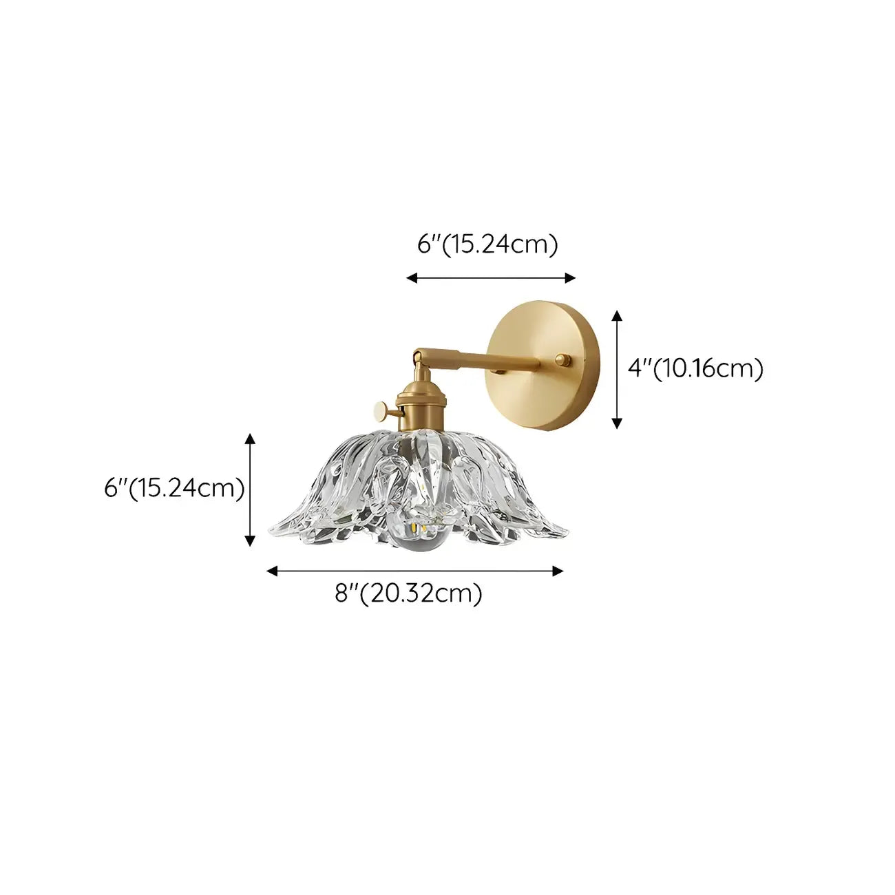 Vintage Adjustable Crystal LED Wall Sconce with Brass Finish