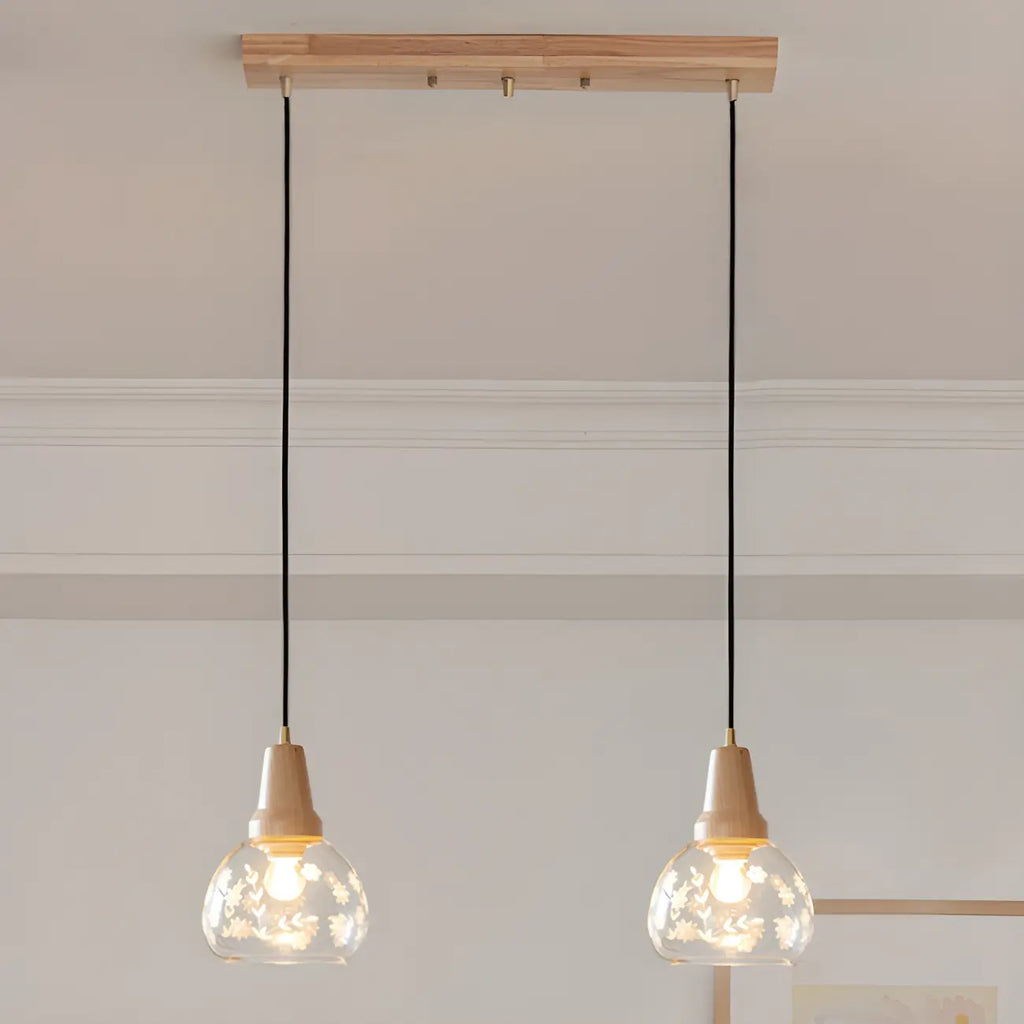 Elegant Clear Glass Dome Island Pendant Light for Kitchen