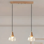 Elegant Clear Glass Dome Island Pendant Light for Kitchen