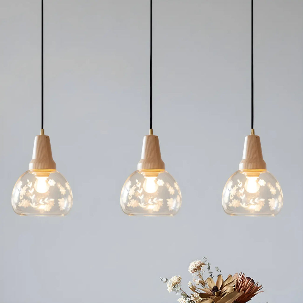 Elegant Clear Glass Dome Island Pendant Light for Kitchen