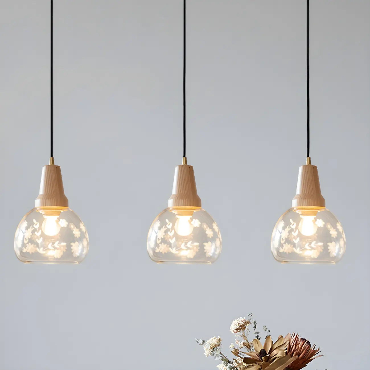 Elegant Clear Glass Dome Island Pendant Light for Kitchen