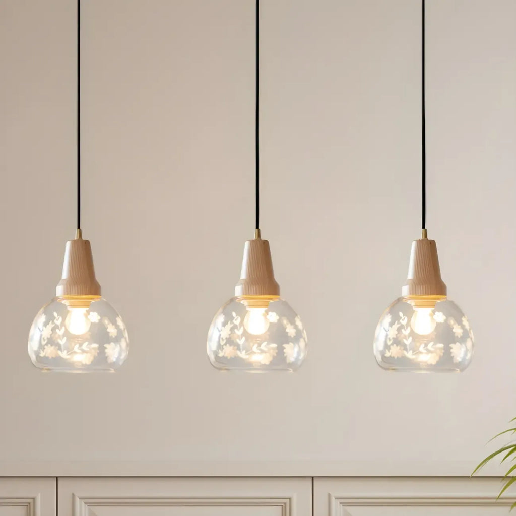 Elegant Clear Glass Dome Island Pendant Light for Kitchen