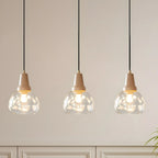 Elegant Clear Glass Dome Island Pendant Light for Kitchen
