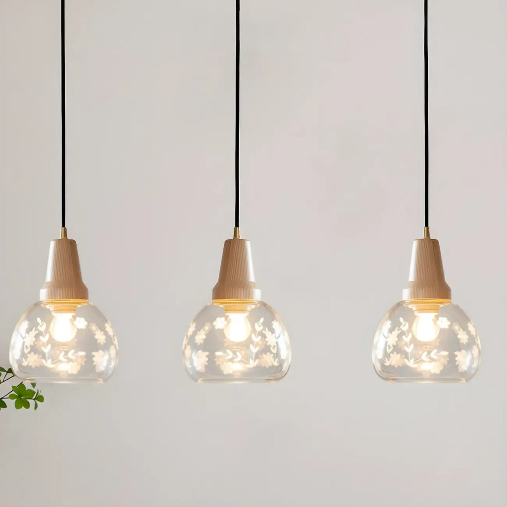 Elegant Clear Glass Dome Island Pendant Light for Kitchen
