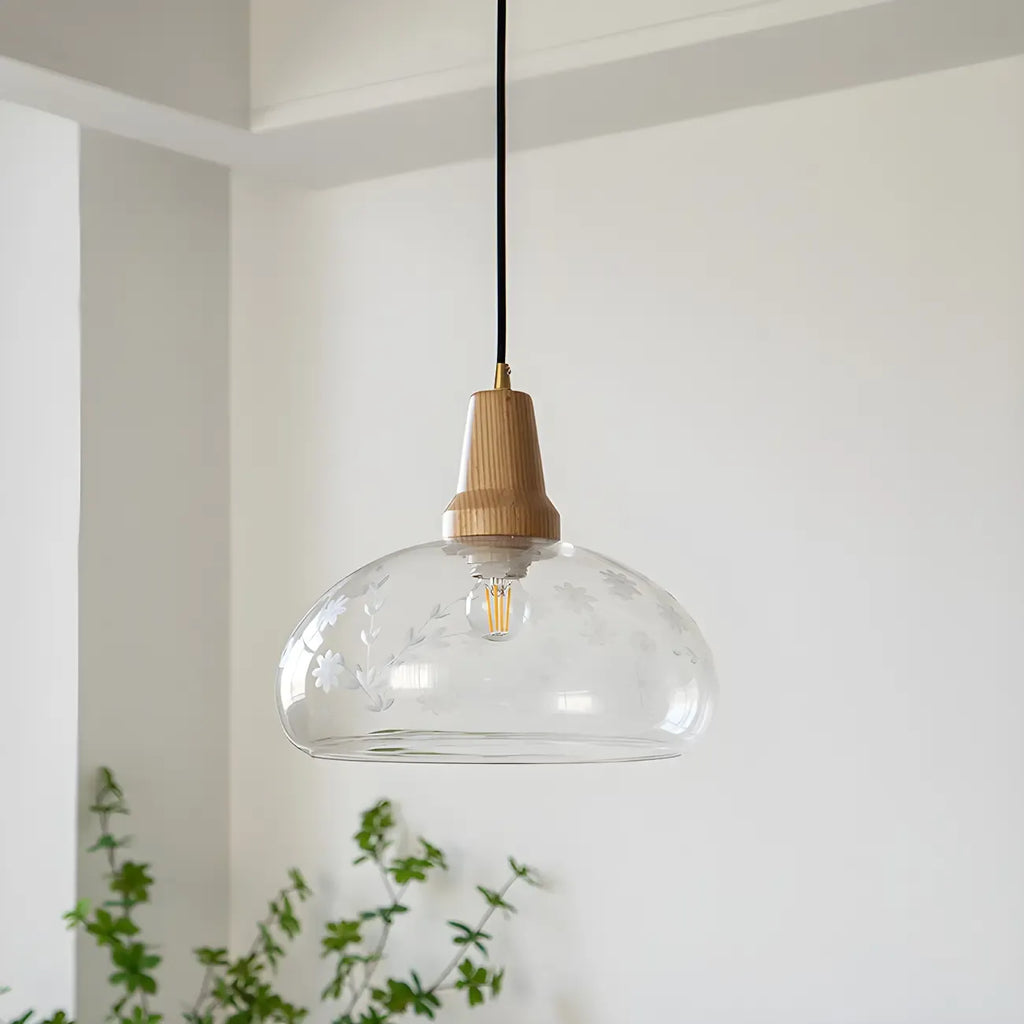 Elegant Clear Glass Dome Island Pendant Light for Kitchen