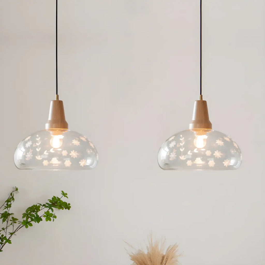Elegant Clear Glass Dome Island Pendant Light for Kitchen