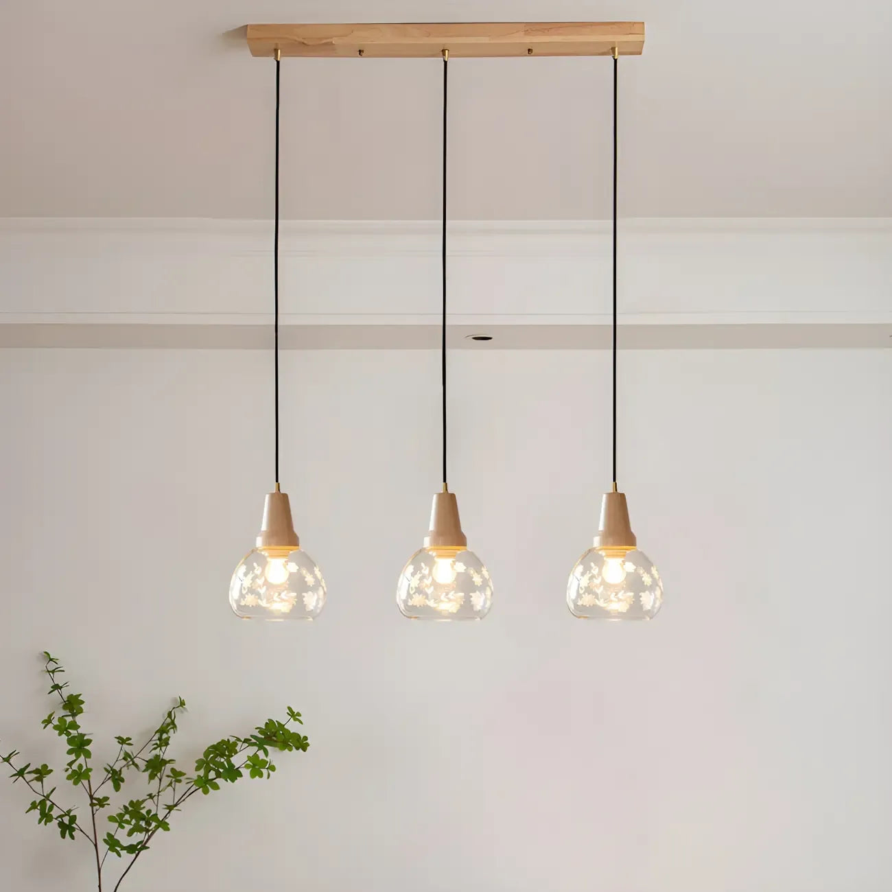 Elegant Clear Glass Dome Island Pendant Light for Kitchen