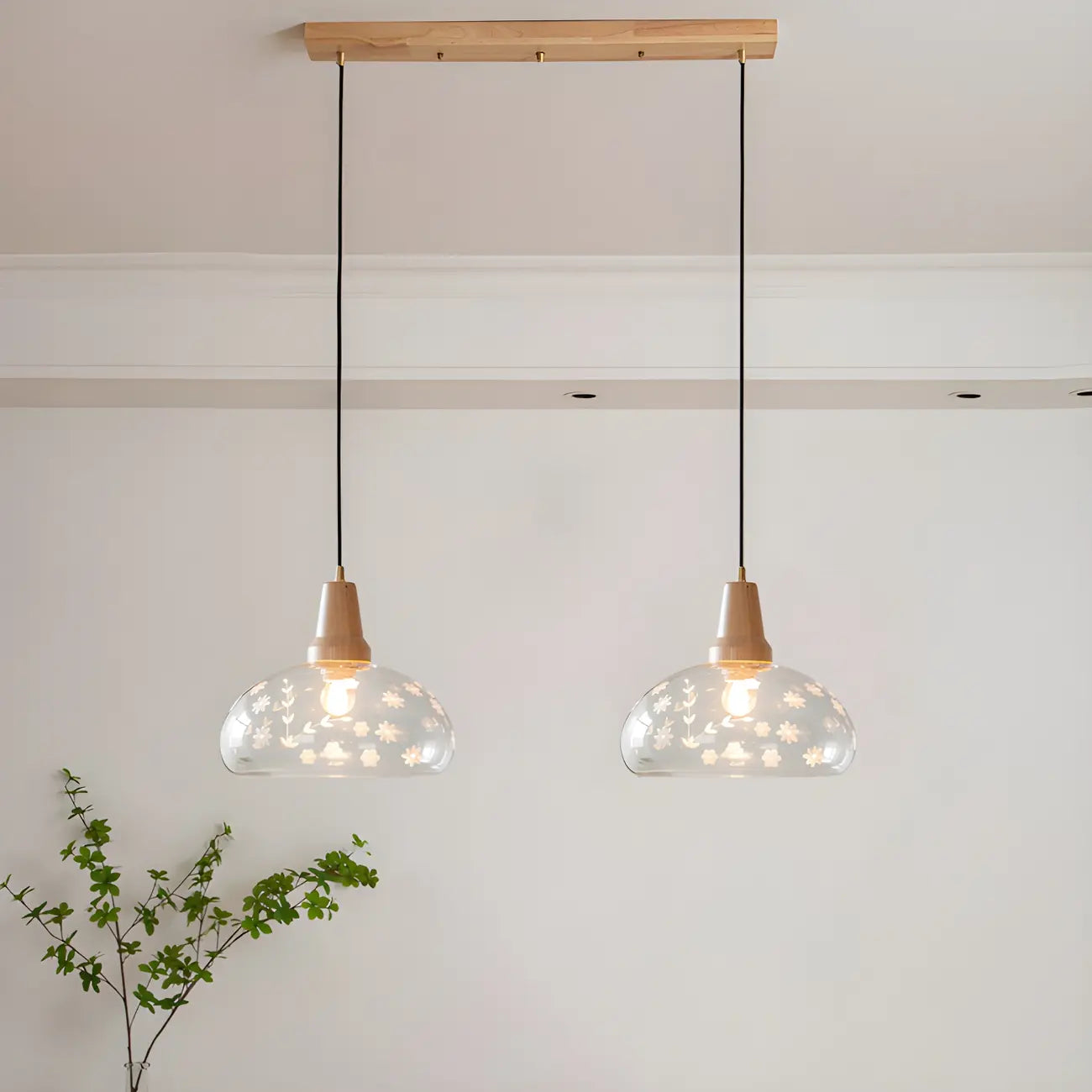 Elegant Clear Glass Dome Island Pendant Light for Kitchen