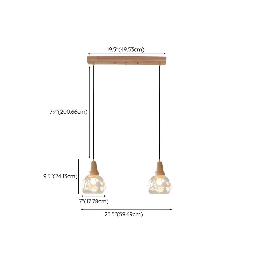 Elegant Clear Glass Dome Island Pendant Light for Kitchen