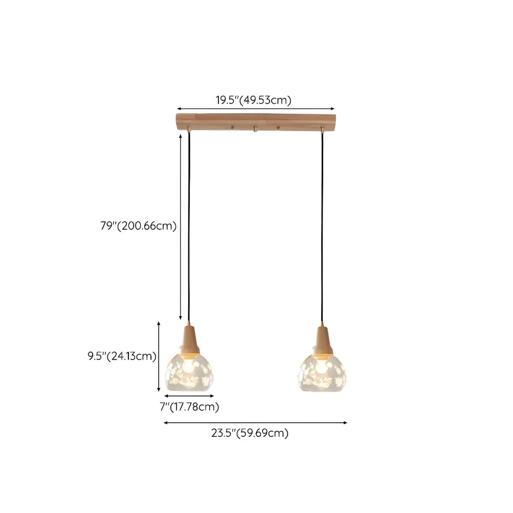 Elegant Clear Glass Dome Island Pendant Light for Kitchen