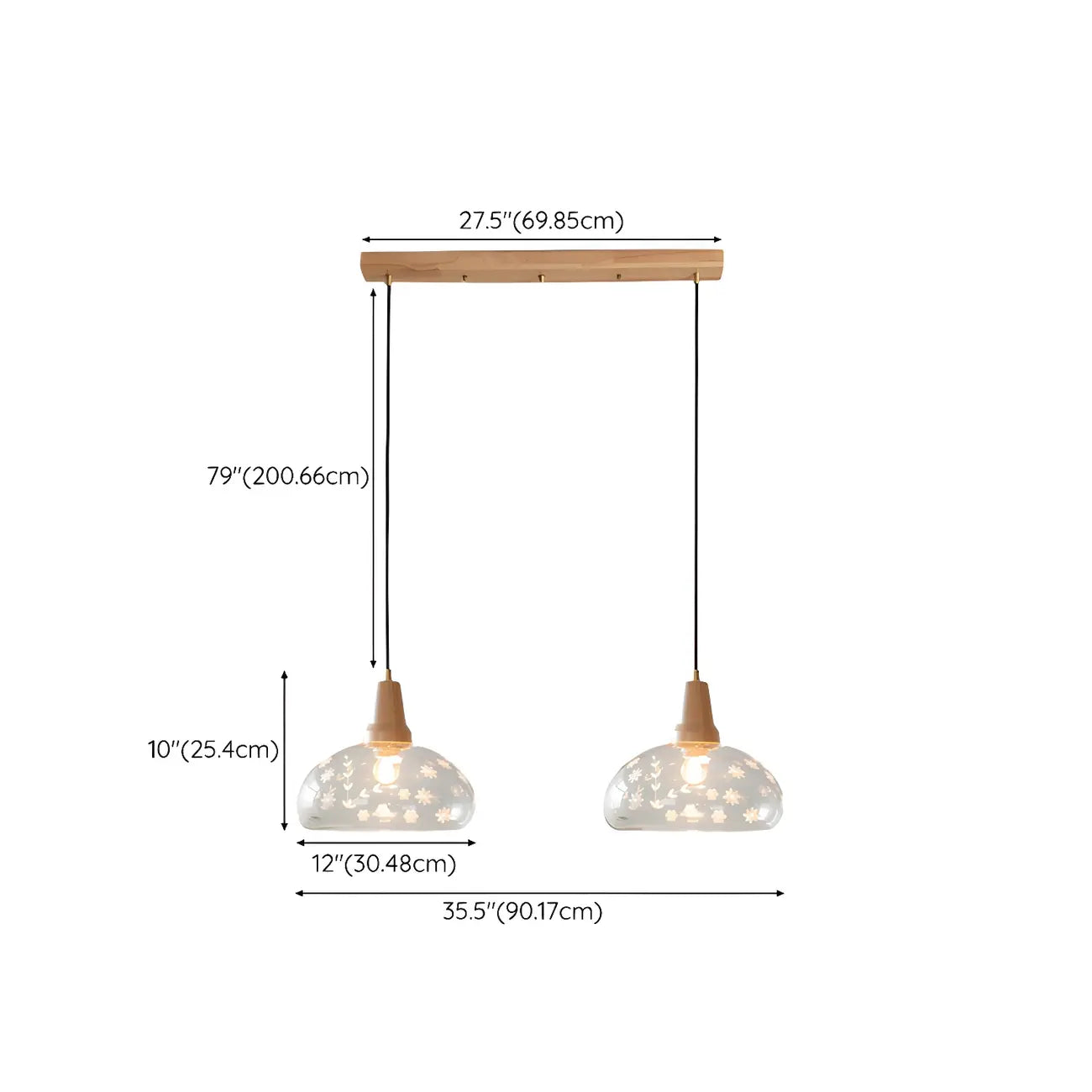 Elegant Clear Glass Dome Island Pendant Light for Kitchen