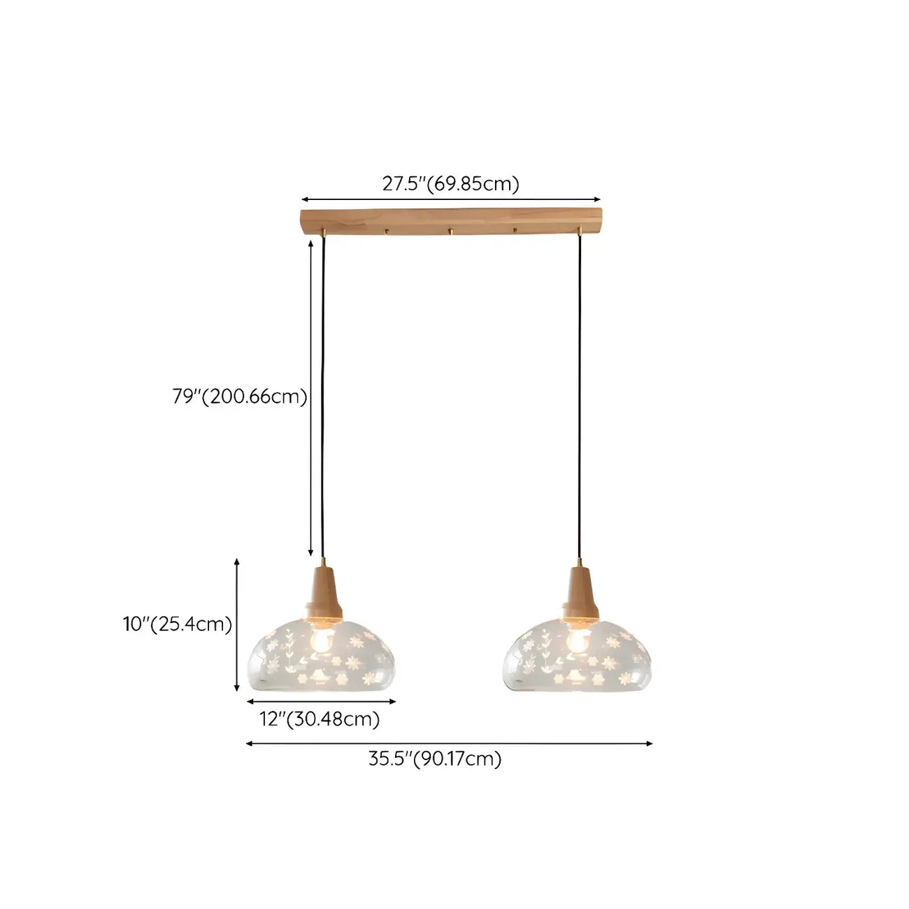 Elegant Clear Glass Dome Island Pendant Light for Kitchen