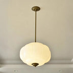 Elegant Glass Geometric Pendant Light Pumpkim Shaped