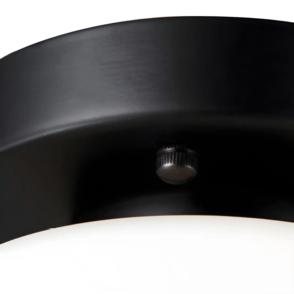 Black Minimalist Cylinder Glass Semi Flush Ceiling Light