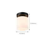 Black Minimalist Cylinder Glass Semi Flush Ceiling Light