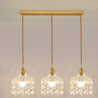 Elegant Glass-Crystal Gold Island Pendant Lights