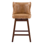 Set Of 2 Bar Height Mid-century Modern Upholstered Bar Stools