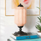 Vintage Green Elegant Glass Table Lamp with Brass Base