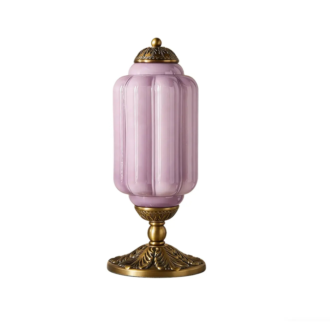 Vintage Green Elegant Glass Table Lamp with Brass Base