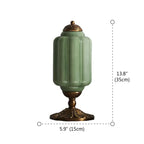 Vintage Green Elegant Glass Table Lamp with Brass Base