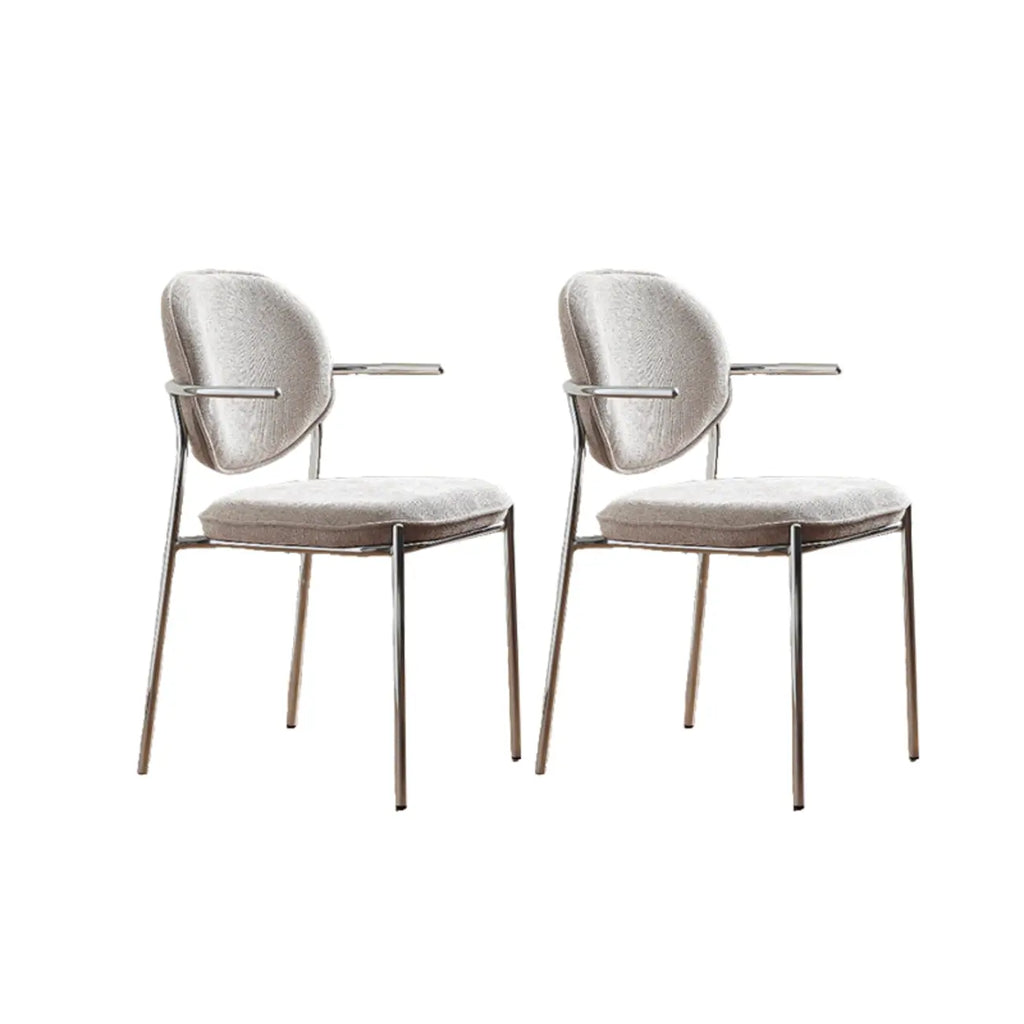 Minimalist Upholstered Armless Fabric Dining Chairs