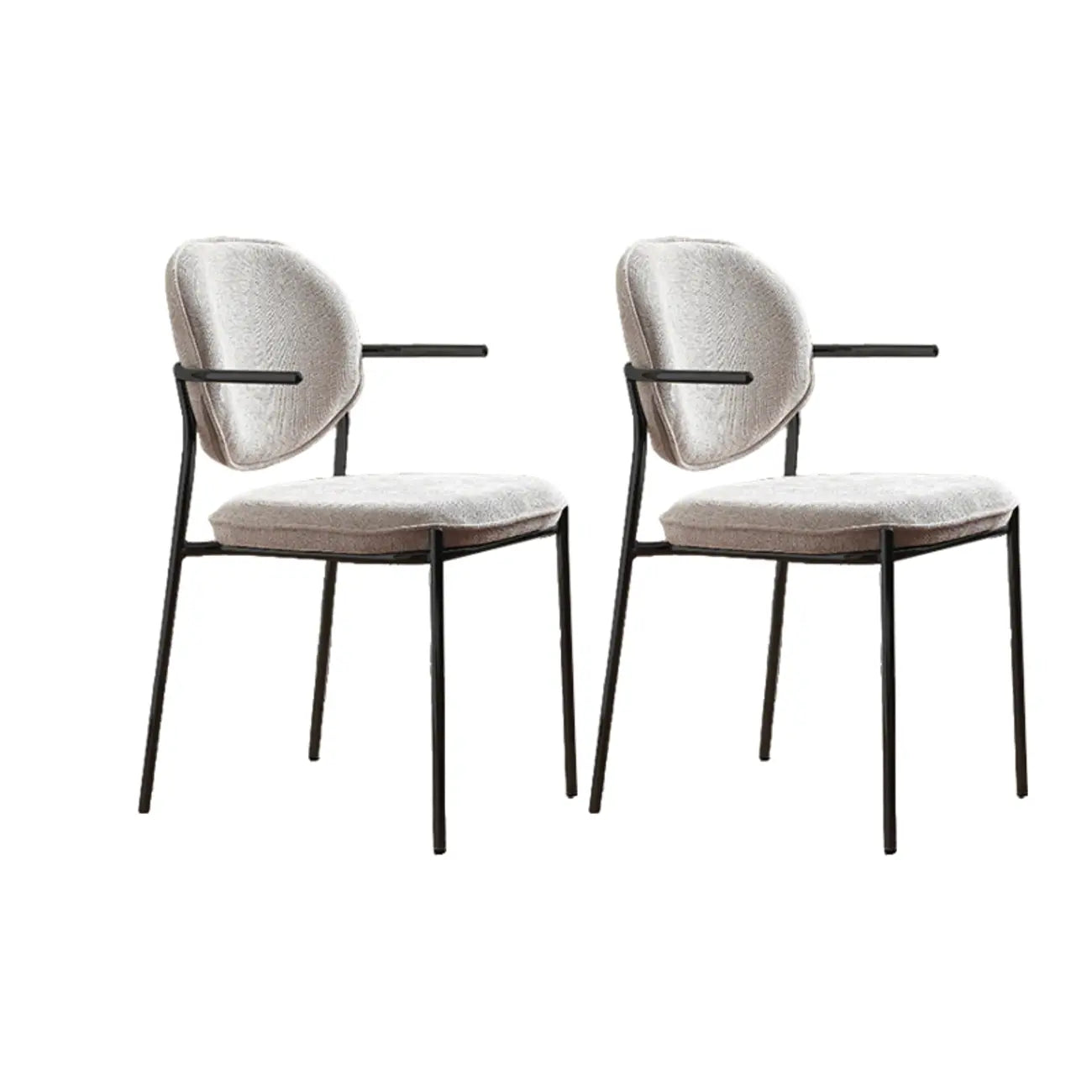 Minimalist Upholstered Armless Fabric Dining Chairs