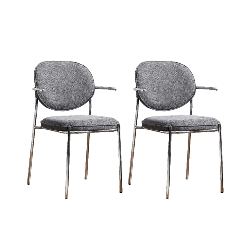 Minimalist Upholstered Armless Fabric Dining Chairs