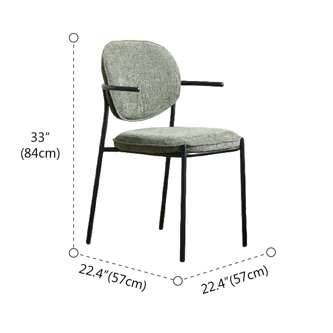 Minimalist Upholstered Armless Fabric Dining Chairs