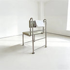 Contemporary Low Back Faux Leather Metal Dining Chairs