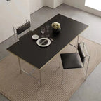 Contemporary Low Back Faux Leather Metal Dining Chairs