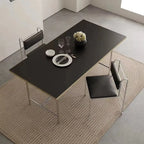 Contemporary Low Back Faux Leather Metal Dining Chairs