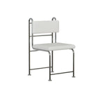 Contemporary Low Back Faux Leather Metal Dining Chairs