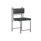 Contemporary Low Back Faux Leather Metal Dining Chairs