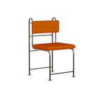 Contemporary Low Back Faux Leather Metal Dining Chairs