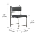 Contemporary Low Back Faux Leather Metal Dining Chairs