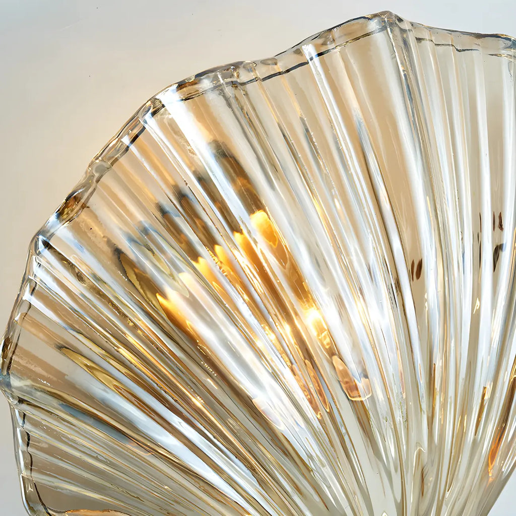 Artistic Glass Gold Shell Wall Sconce