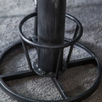 Adjustable Height Industrial Wood Metal Round Bar Table